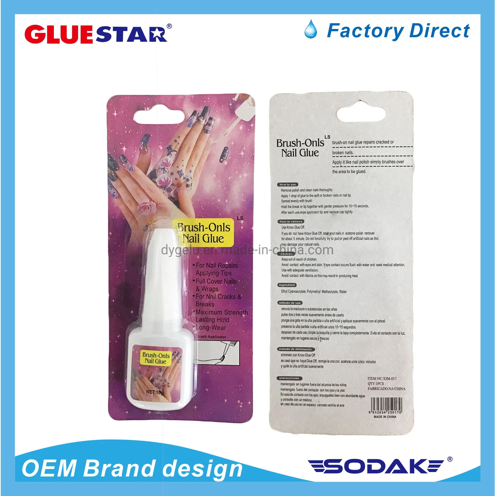 Fake Soft Nails Tips Press on Acrylic Nails UV Gel Nail Glue