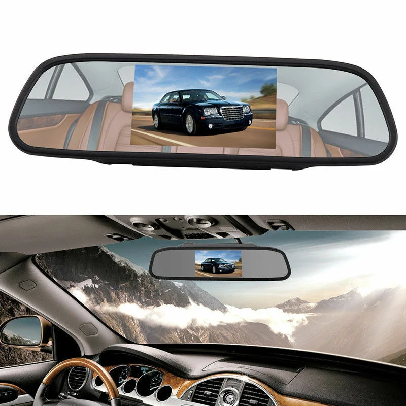 Clip on Original Mirror, Easy Installing, 5 Inch TFT LCD Car Rear View Mirror Monitor