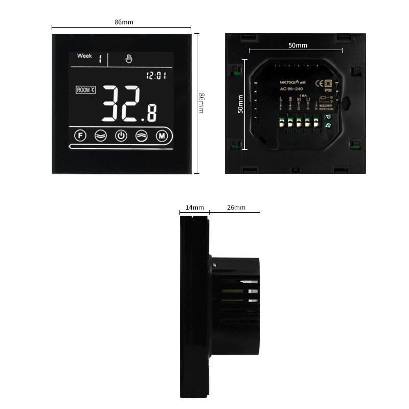 Pantalla táctil inalámbrico WiFi Sala Digital eléctrico termostato de calefacción y agua