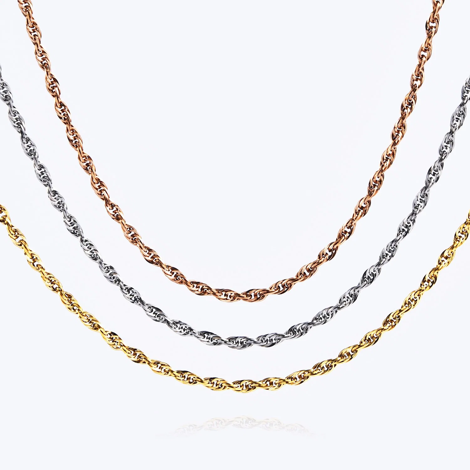 14K chapado en oro 18K Joyería collar de acero inoxidable accesorios para el cuerpo de la cadena de ropa de la cadena de accesorios