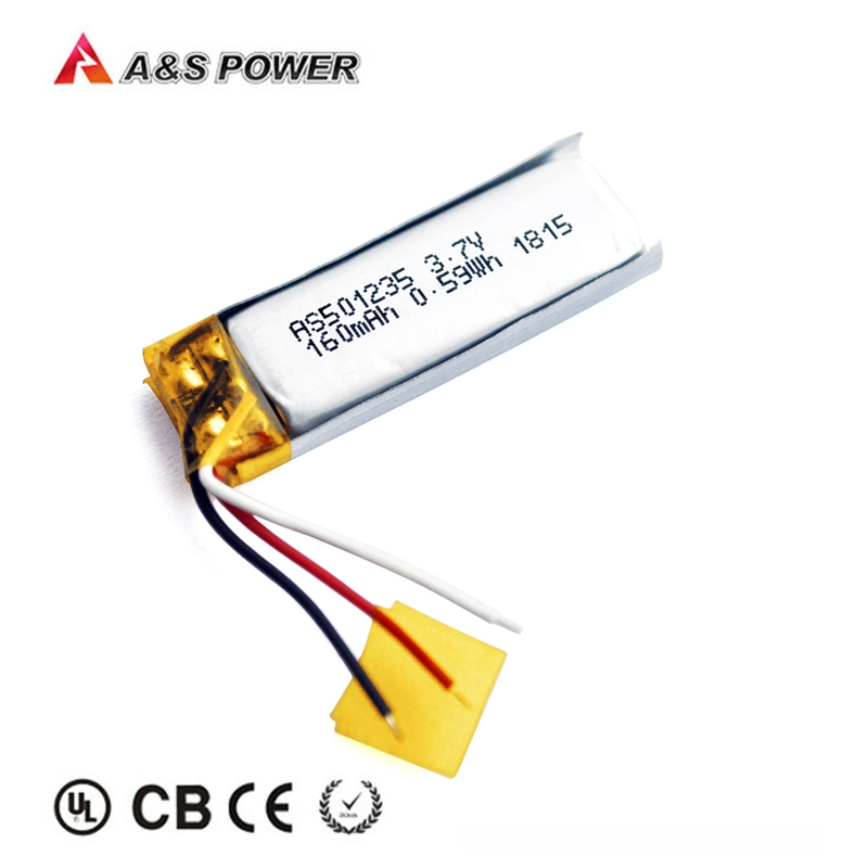 3.7V 160mAh 501235 Lithium Polymer Rechargeable DIY Battery for MP3 MP4 MP5 GPS