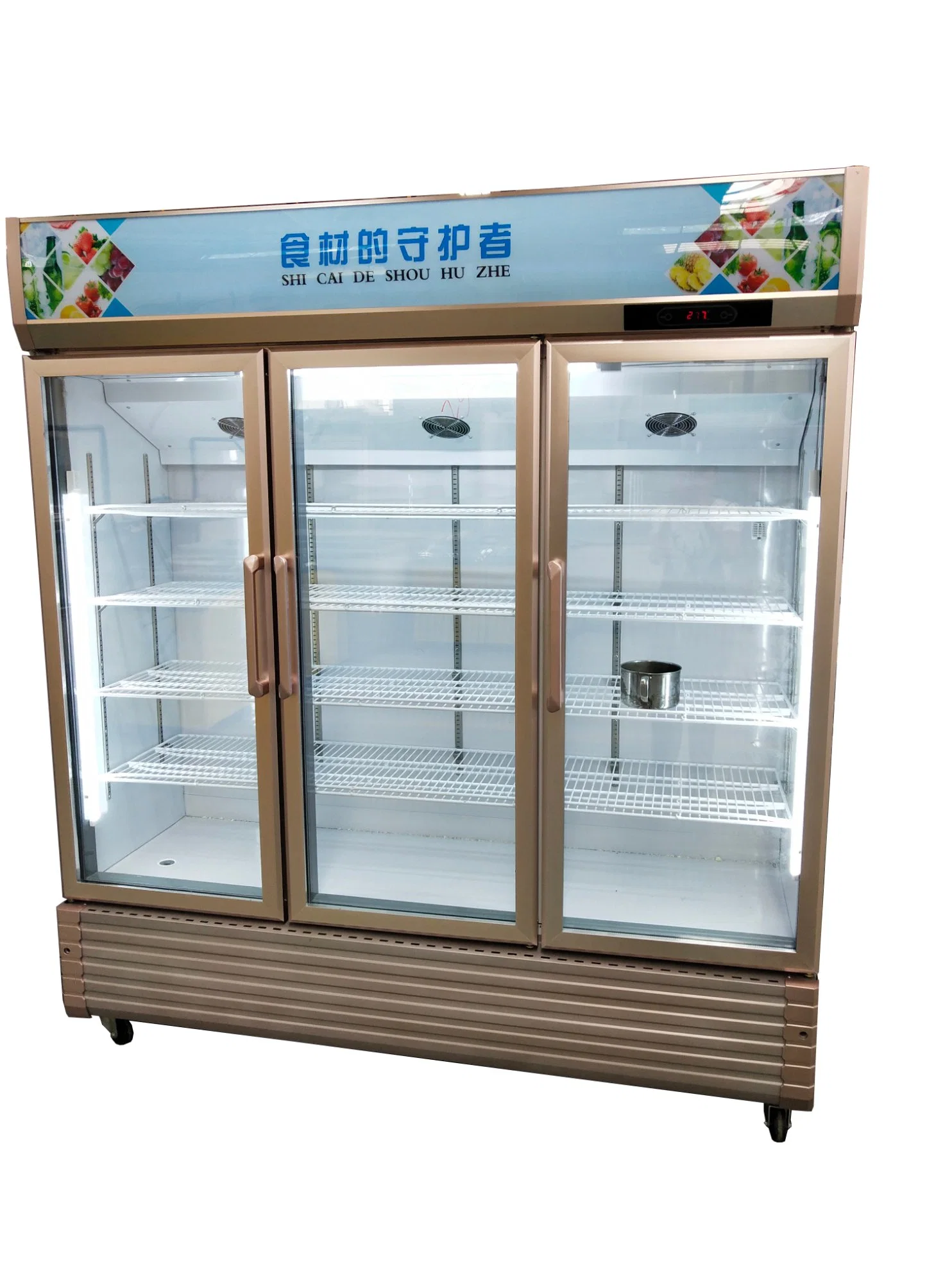 Vertical Glass Door Soft Drink Beverage Display Cooler Showcase Upright Refrigerator