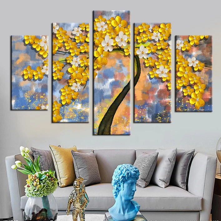 Wholesale 5 Panels Canvas Decorative Painting Wall Craft Prints Home Decor