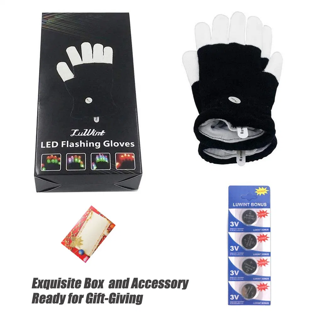 Luwint Children LED Finger Light up Gloves Game