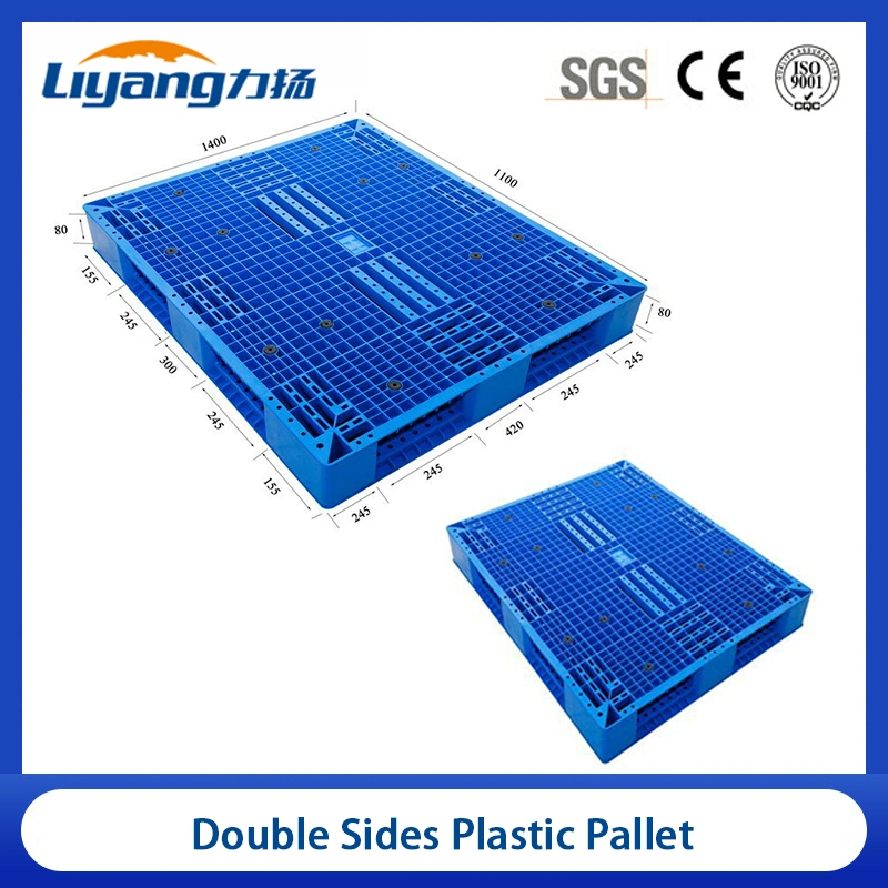 Double Sides Heavy Duty Euro Reversible and Stackable Plastic Pallet Price for Customization