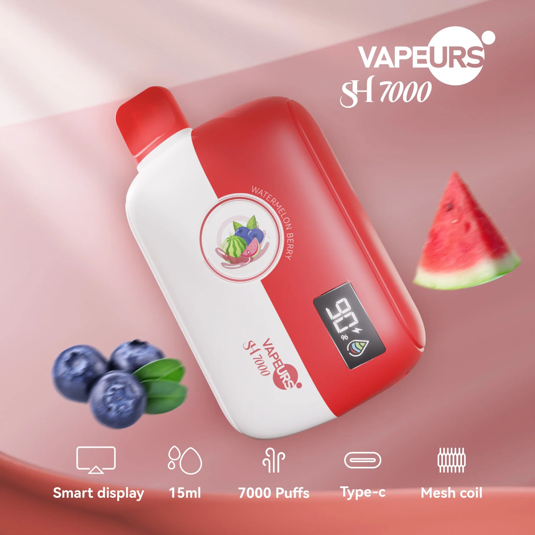 Fus Waka Vape7000 Original en gros fume électronique jetable E Équipement de chargement de l'angah Randm Tornado 10000 Supreme Epic+