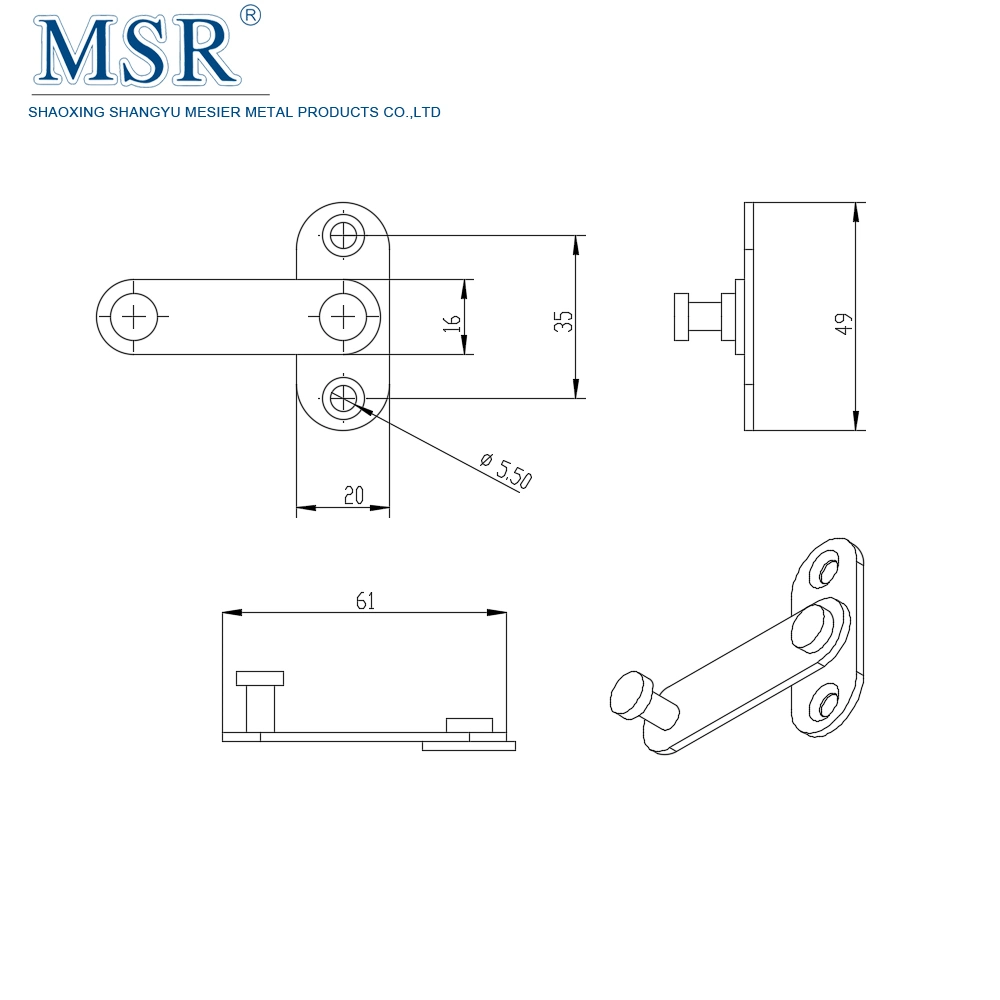 Shaoxing 30A Stainless Steel Material Rotary Latch Part in Silver White