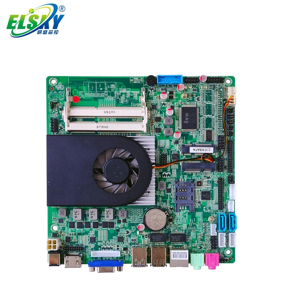 Elsky 170*170mm de espessura Mini-Itx Motherboard Industrial DC 12V/19V com 7 CPU Gen I3-7020u 7100u 7130u Qm9700