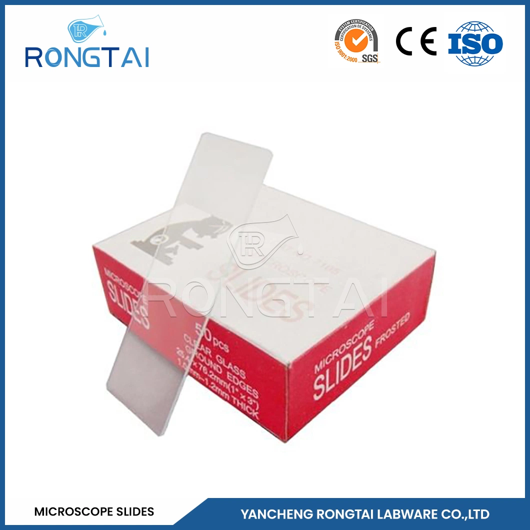 Rongtai plástico Microscope cubreobjetos Fabricantes Microscope Slide Frosted China 7101 7102 7105 7107 7109 portaobjetos de microscopio mini