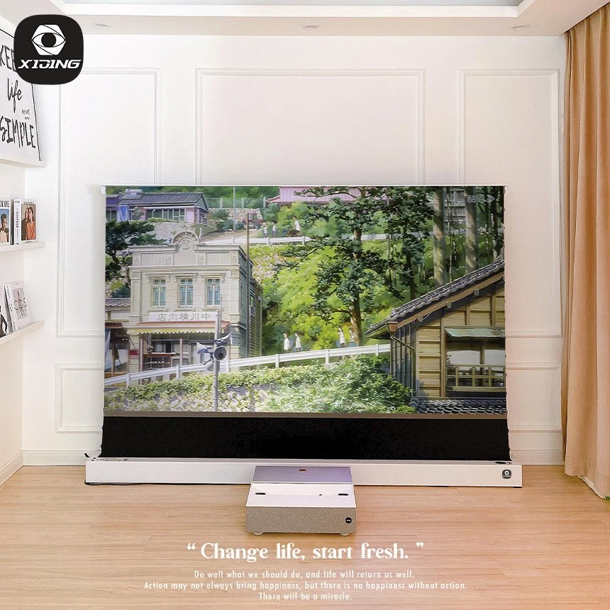 Xijing U1 Motorized 100-Inch Projector Screen Indoor Electric 16: 9 Wall Mounted Movies/Meeting Conference Retractable Projector Screen for Home School Office