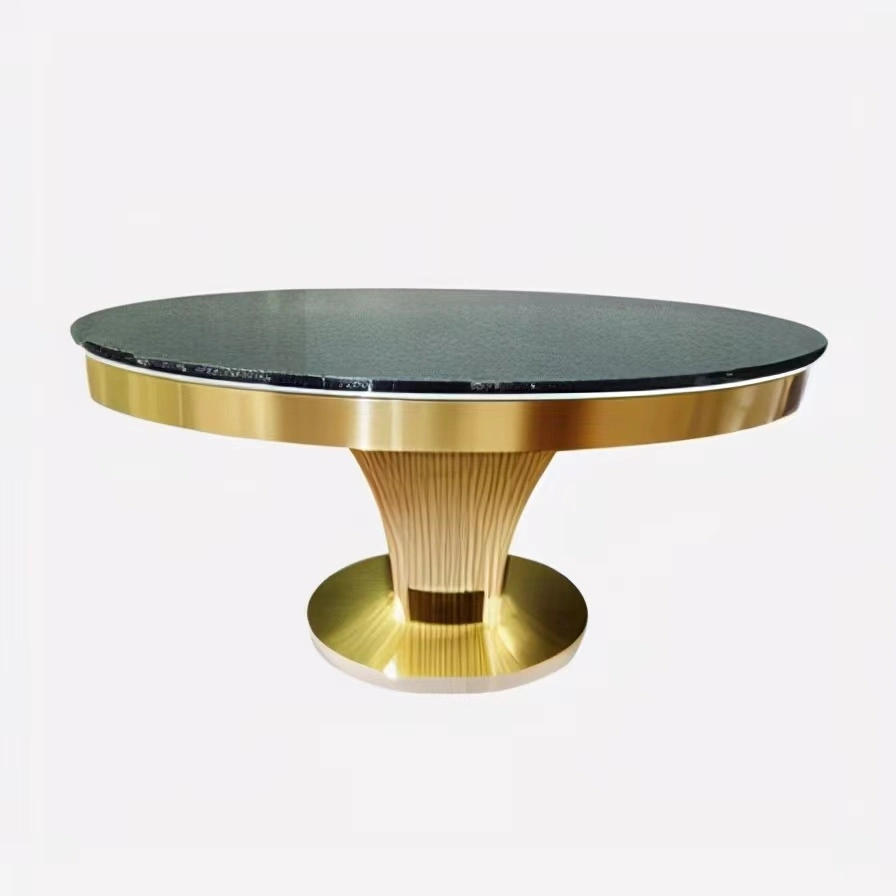 New Item MDF Top Stainless Steel Solid Base Wedding Round Table