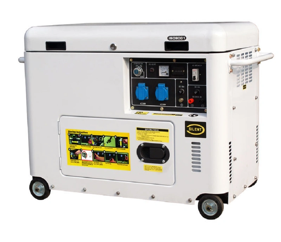 Good Safety 50HZ 6.5KVA 6.5KW 6500W Soundproof Diesel Generator Set