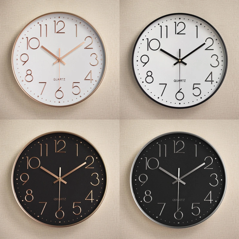 12 pouces rond Fantaisie Horloge murale en plastique Décoration à domicile Cadeau promotionnel