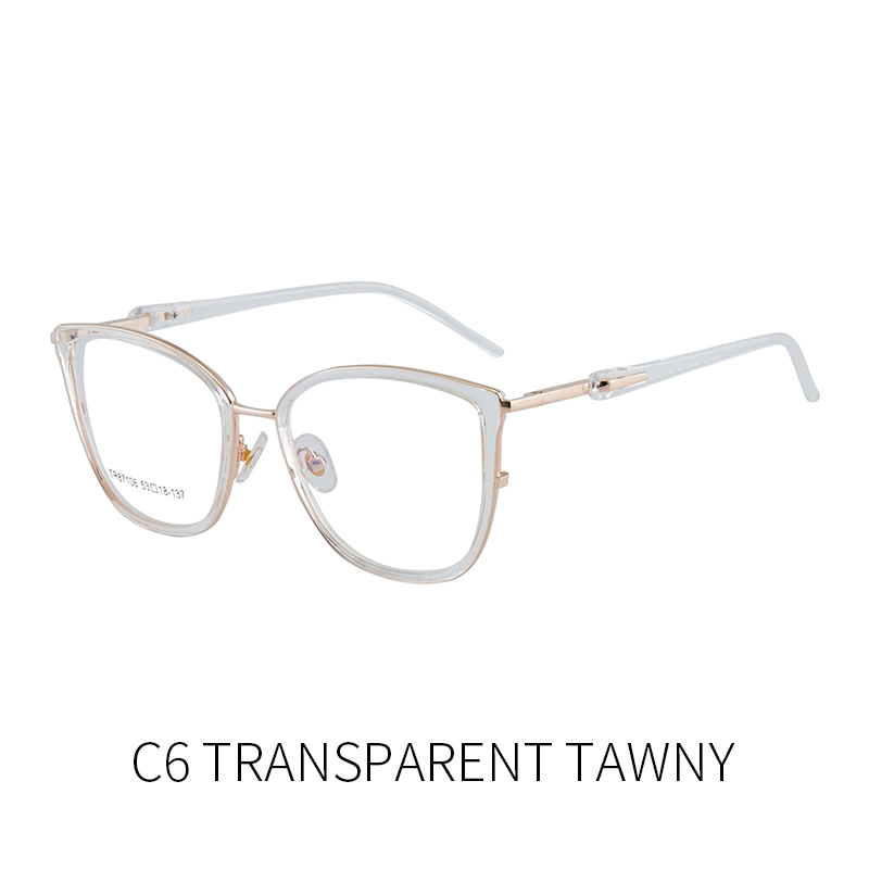 New arrival Fashion TR90 verres cadres chat Eye forme bleu Monture de lunettes optiques à blocage de lumière