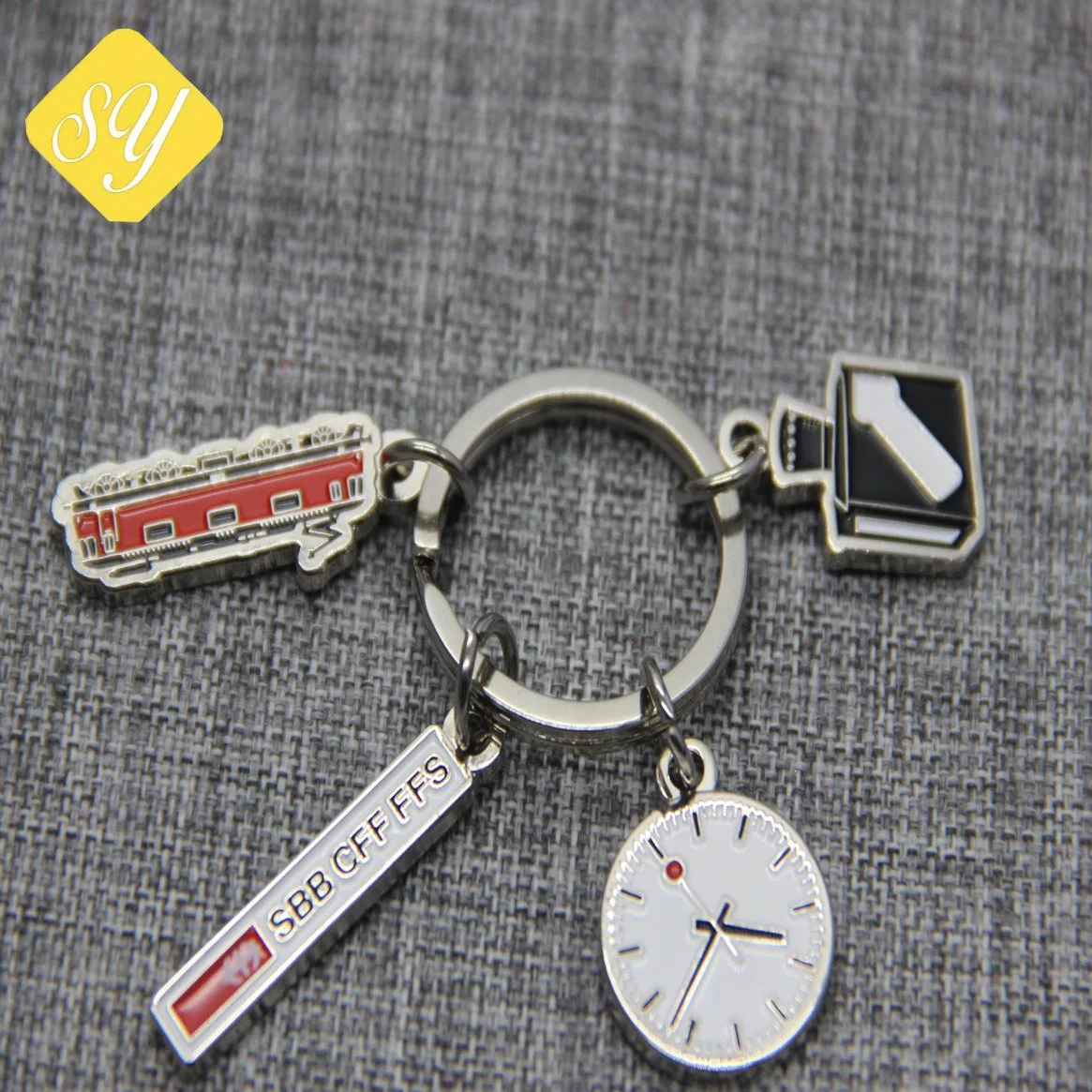 Fashion Enamel Hard Metal House Keychain as Promotional Gift (w-171)