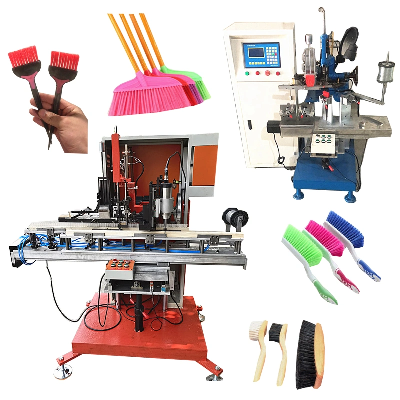 Plastic Broom Filament Drilling Tufting Machine Wood Handle Brush Fixing Making Machine