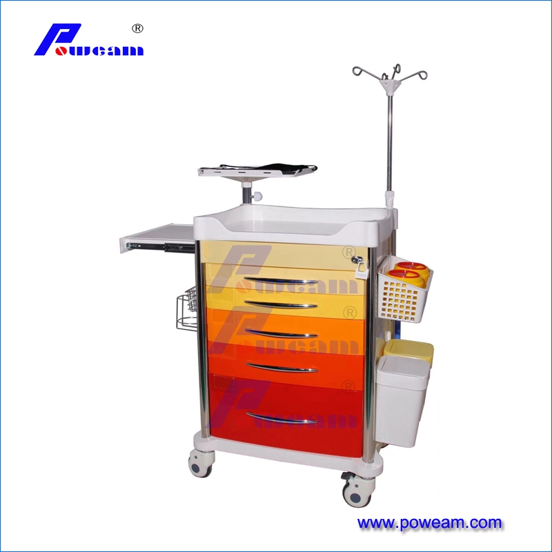 Medical Trolley Plastic Medicine Trolley/ Dressing Cart/Emergency Trolley