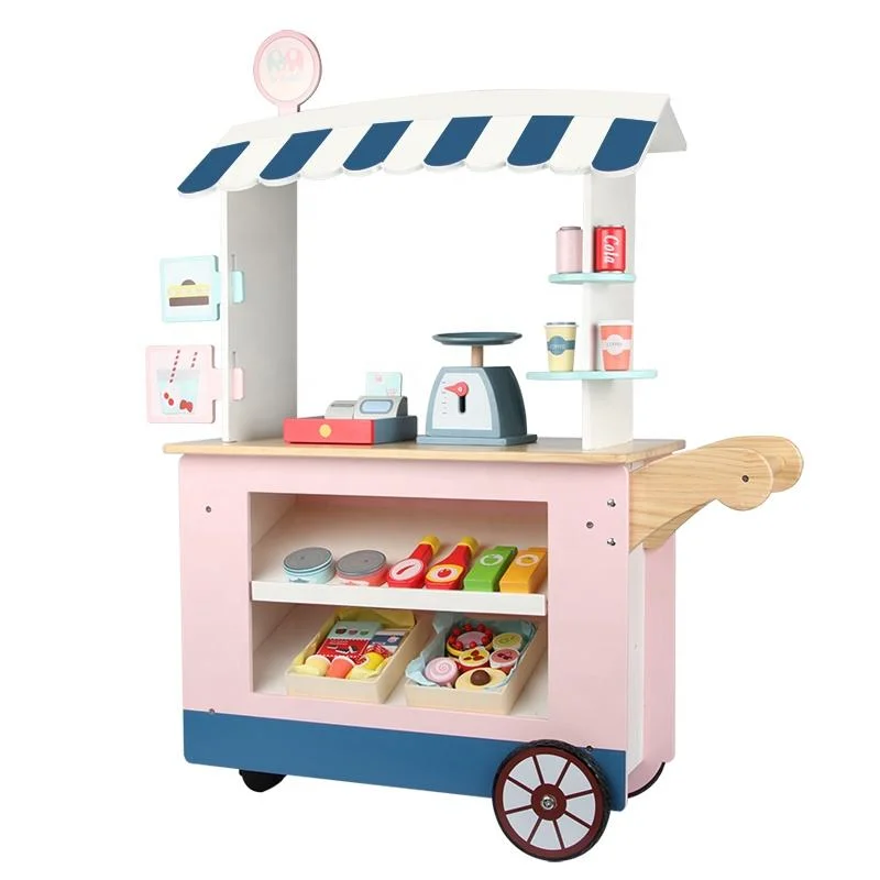 Wooden Simulation Supermarket Toy Pretend Play Game