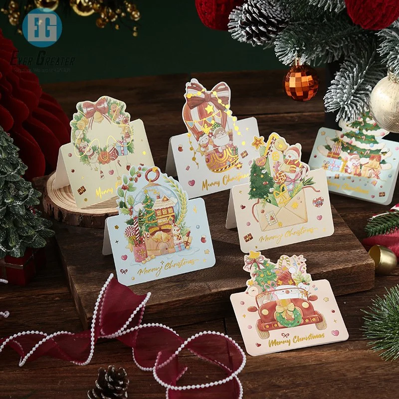 Impresión personalizada Oro Foil Mini Navidad Promoción Tarjeta de regalo plástico Tarjetas de regalo