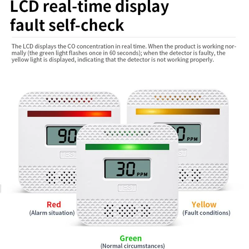 Zuhause Sicherheit Tragbare Standalone Co Alarm Kohlenmonoxid-Detektor