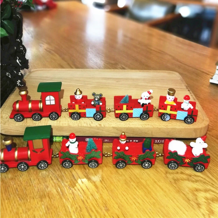 Adornos de Navidad tren de madera de Navidad Regalos de Navidad decoración de Navidad para niños Regalos