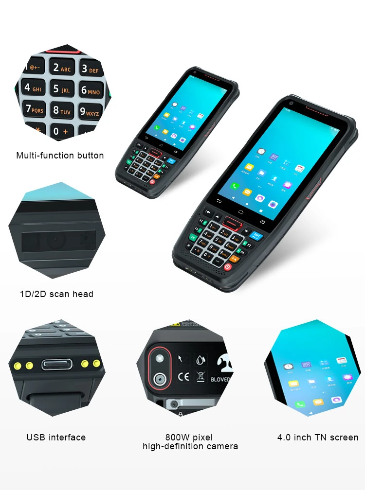 Blovedream N40 GPS Android 9.0 NFC Industrial Barcode Scanner Handheld Data Terminal PDA