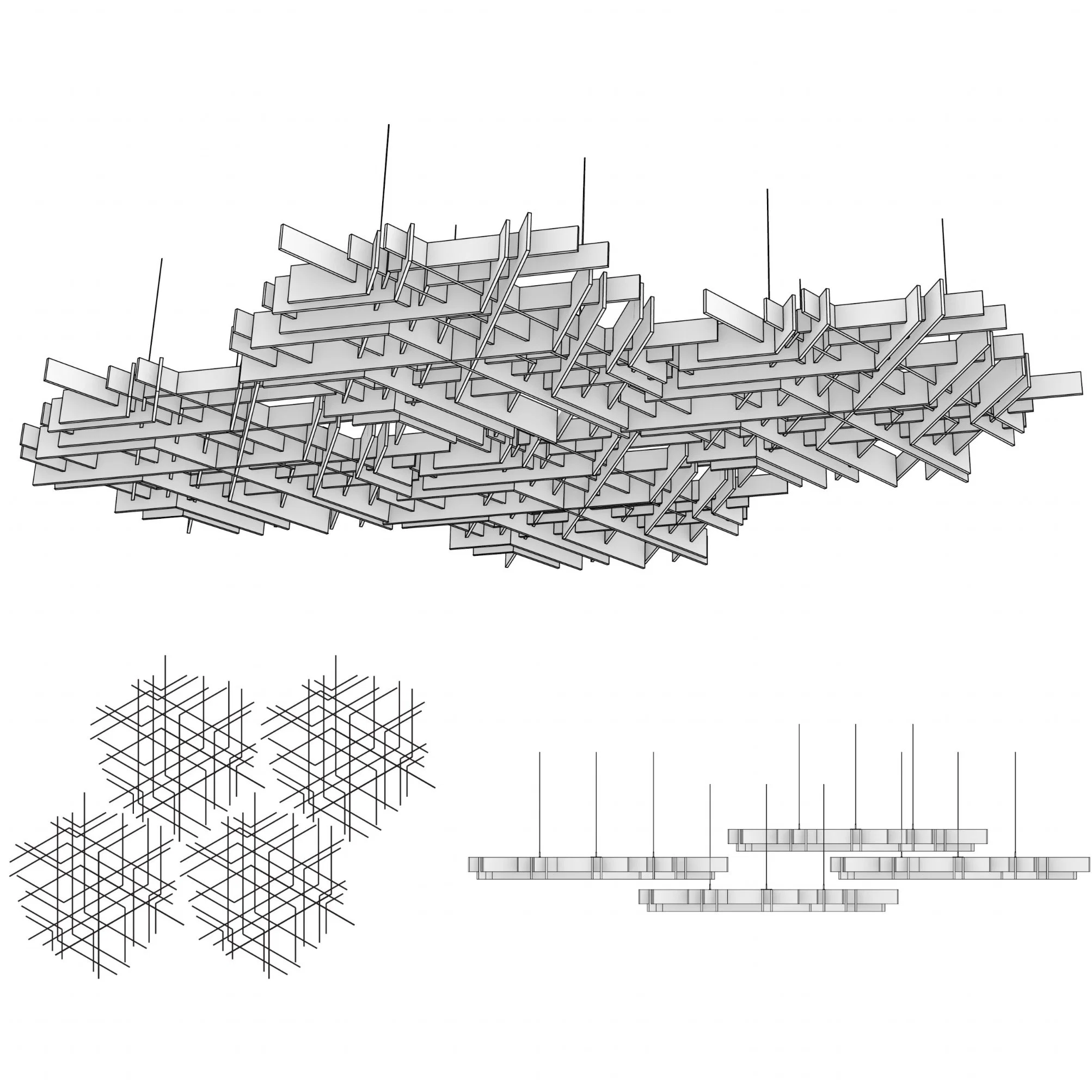 3D en fibre de polyester Kustar E Kusgrid acoustique à partir d'Kingkus