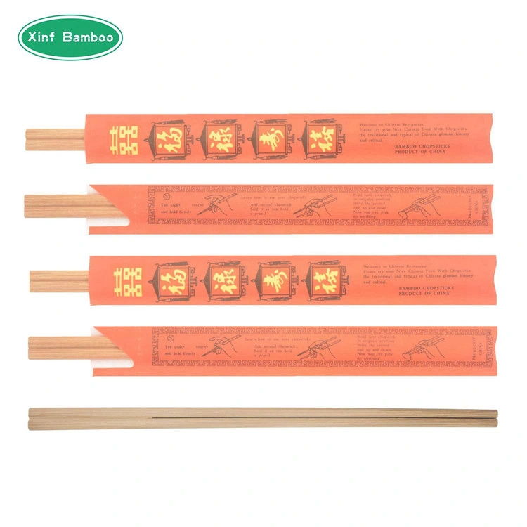 100 Pairs Full Paper Wrapped Bamboo Tensoge Professional Set of Disposable Chopsticks for Sale