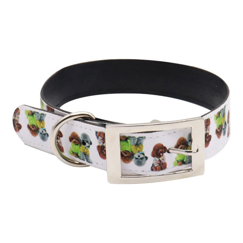 Sublimation Blank PU Leather Pet Collar Heat Transfer Printing DIY Adjustable Pet Belt for Whoelsale