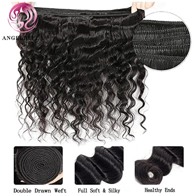 Angelbella Top Grade Hair Bundles Deep Wave Funmi Remy Hair Weaving Weft