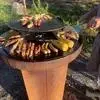 Outdoor Grill Ring 100cm Corten Steel Fire Bowl Barbecue