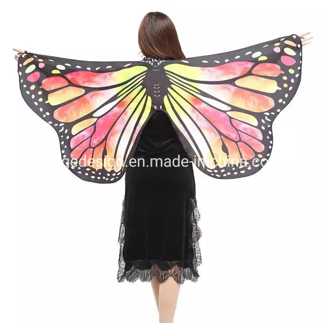Premium Manufacturer Woman Butterfly Shawl Fairy Cape Adult Halloween Party Costume Festival Accessory