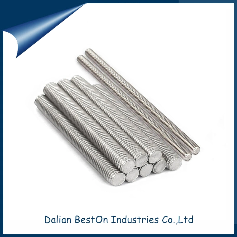 Dalian Beston China Hot Sale Stainless Steel 304 316 M6 to M36 Threaded Rod Manufacturers ISO/DIN 975/GB/BS ASTM Standard Full Threaded Rod Hardware Anchor Bolt