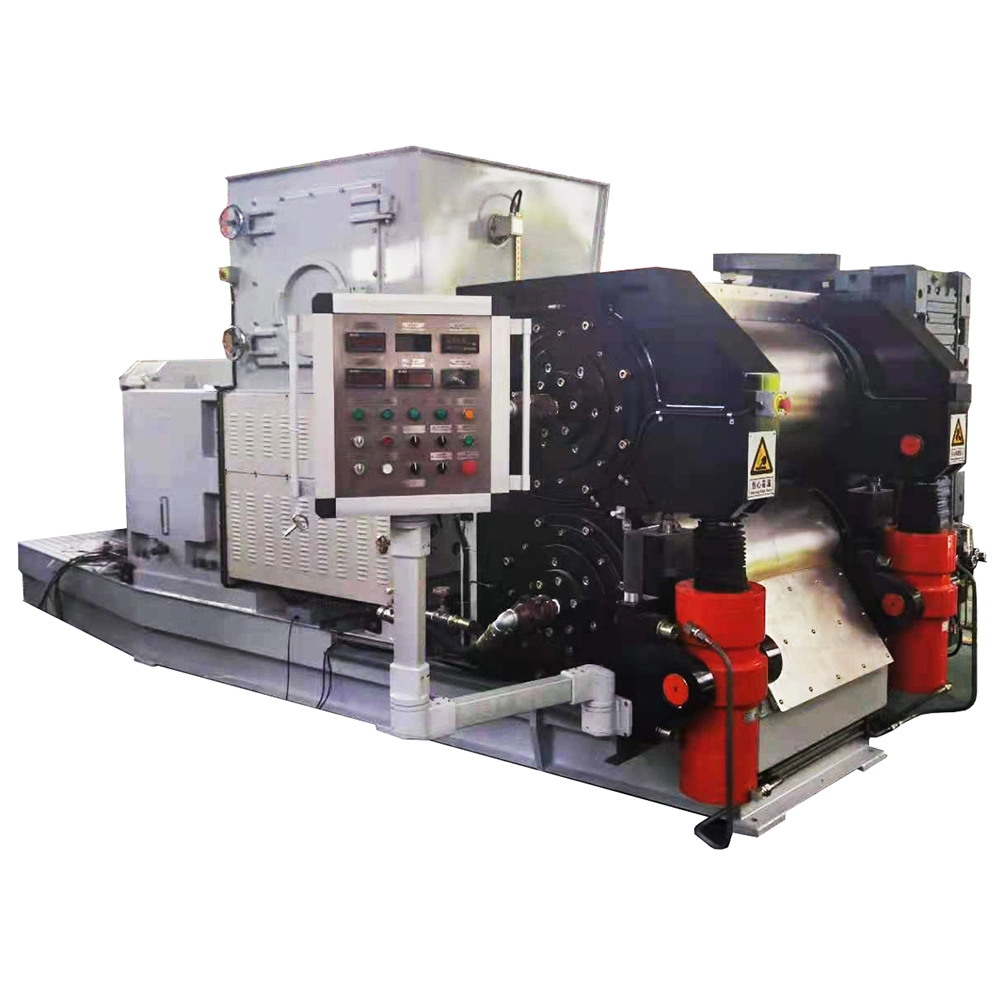 High Productivity Rubber Twin Screw Discharge Sheeter Extruder for Rubber Mixing Process with Roller Head