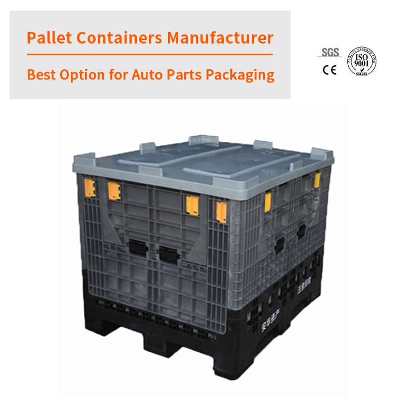 Heavy Duty Industrial Standard Specification Large Foldable Bulk Storage Stackable Folding Collapsible Plastic Pallet Box for Auto Parts Goods and Storage