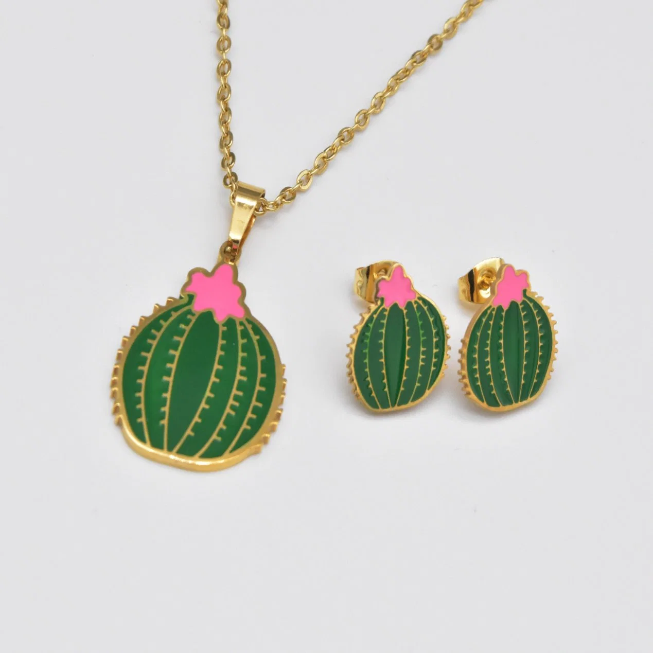 Las Damas de alta calidad juegos de Joyería de pendientes de collar con cactus Design