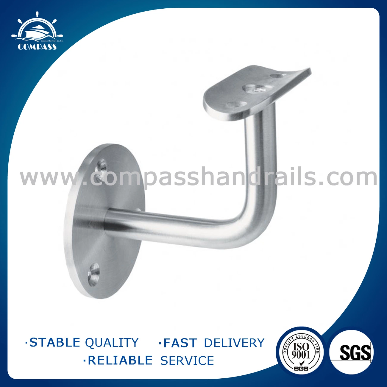 304/316L Rust-Proof Handrail Fitting Stair Parts Installation on Wall Ensure The Safety