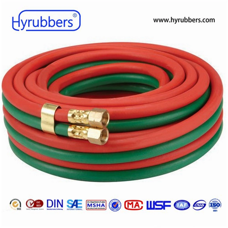 Flexible Fiber Braided Abrasion Resistant Twin or Single Welding Hose with Fittings