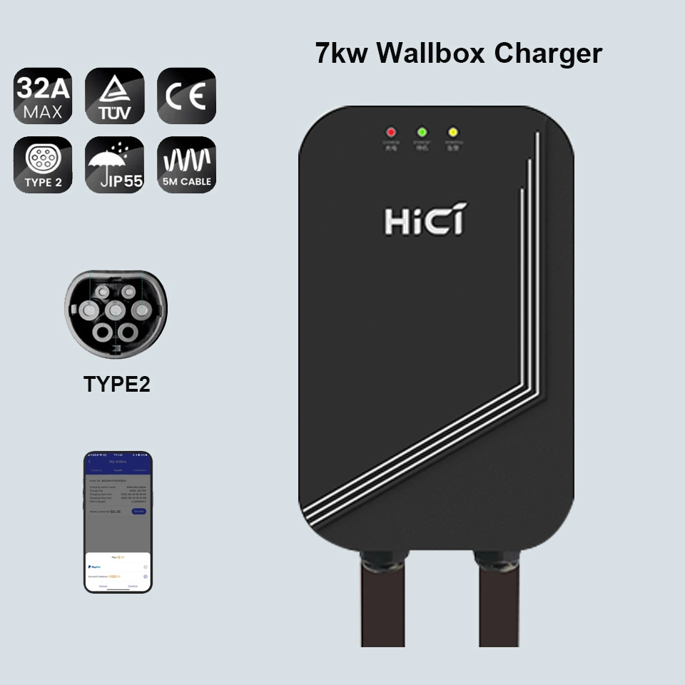 Зарядная станция электромобиля для домашнего электромобиля, зарядное устройство переменного тока, зарядное устройство электромобиля 7 квт 11 квт 22 квт