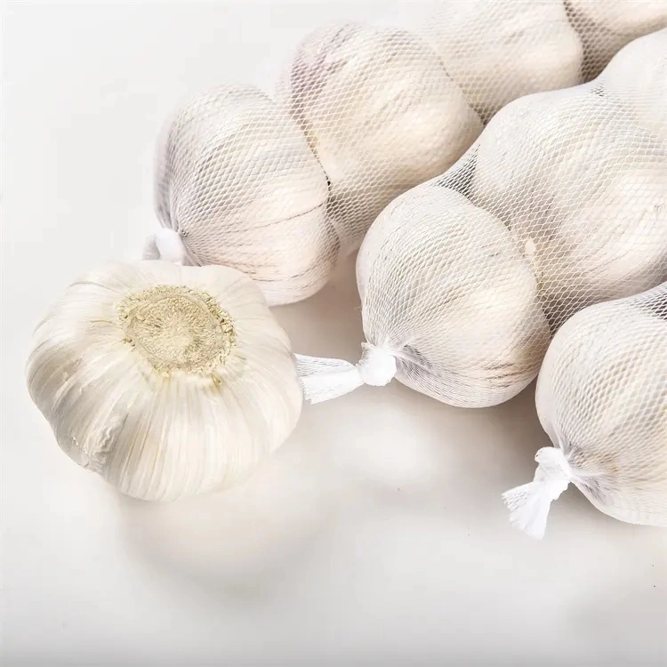 Ail blanc frais/ail blanc pur/ail chinois avec sac en maille de 3 kg/5 kg/10 kg/20 kg Emballage