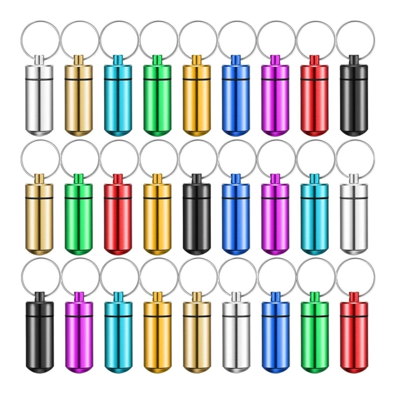 Capsule Shaped Mini Metal Case 7 Days Weekly Medicine Colorful Portable Pill Box