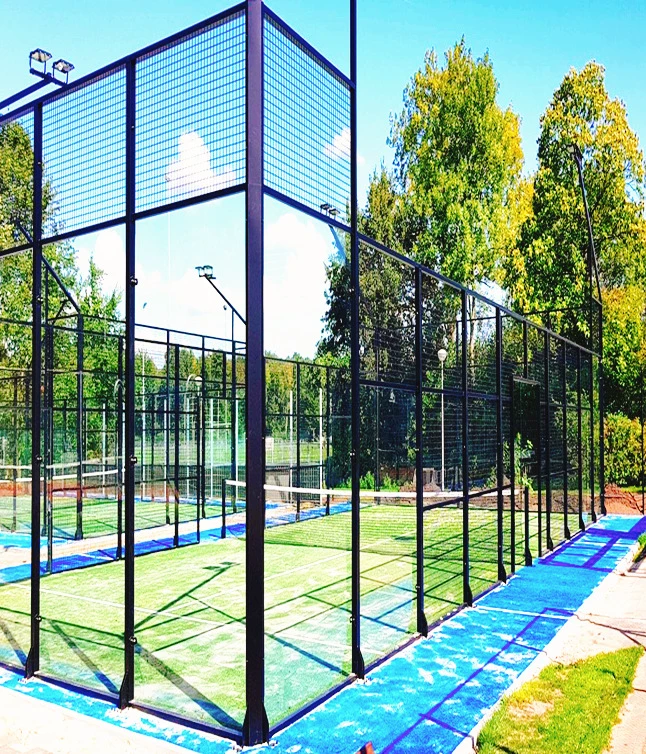 Factory Supply Flat Polished Edge Tempered Glass Padel Court From China