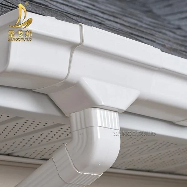 100% Raw Materials PVC Rain Water Gutter Roofing Aluminum Rain Gutter PVC Gutter Downspout and Pipe Fittings Building Materials