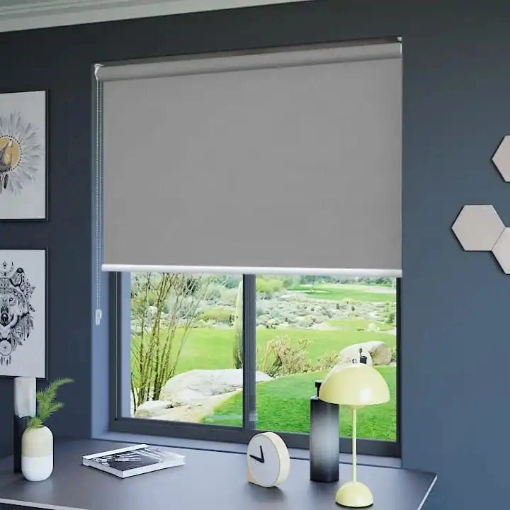 Popular Cheap Semi-Blackout Fabric Roller Shades Customized Blackout Child Safety Cordless Manual Tuya Roller Blinds