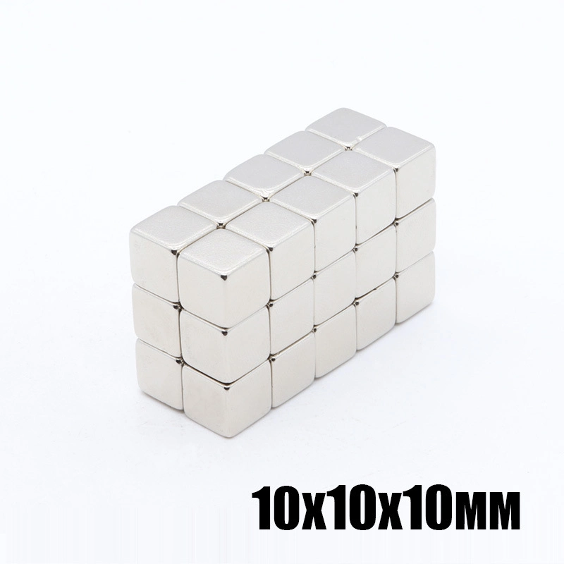 Neodimio N52 bloque imán cubo 10X10X10 Revestimiento epoxi o níquel Fábrica China