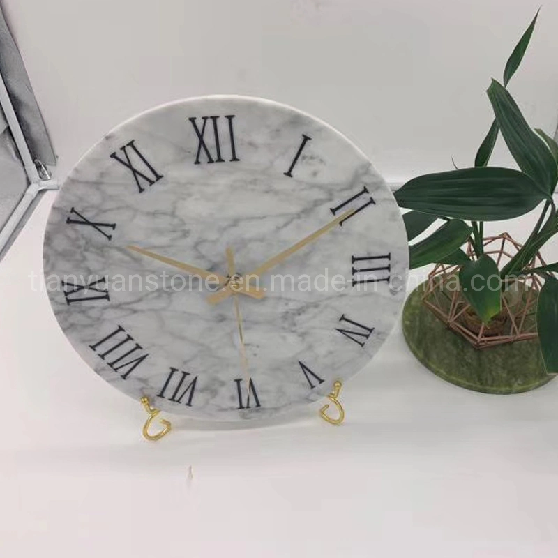 Custom Living Room Wall Hanging White Marble Clocks