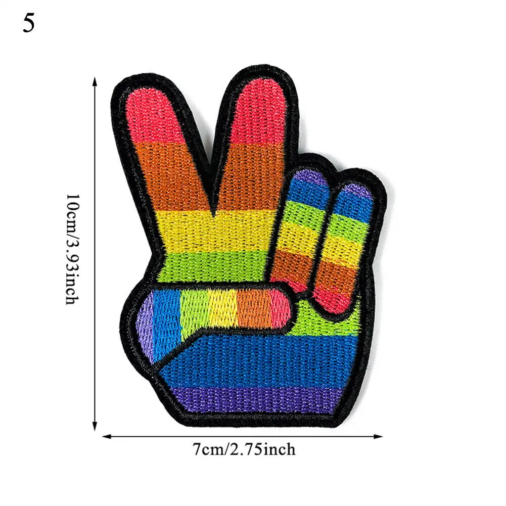 China Factory Custom Colorful Lgbt Applique Embroidered Patch Gay Pride Lesbian Rainbow Flag Embroidered Patches Jeans Label for Promotional Gift