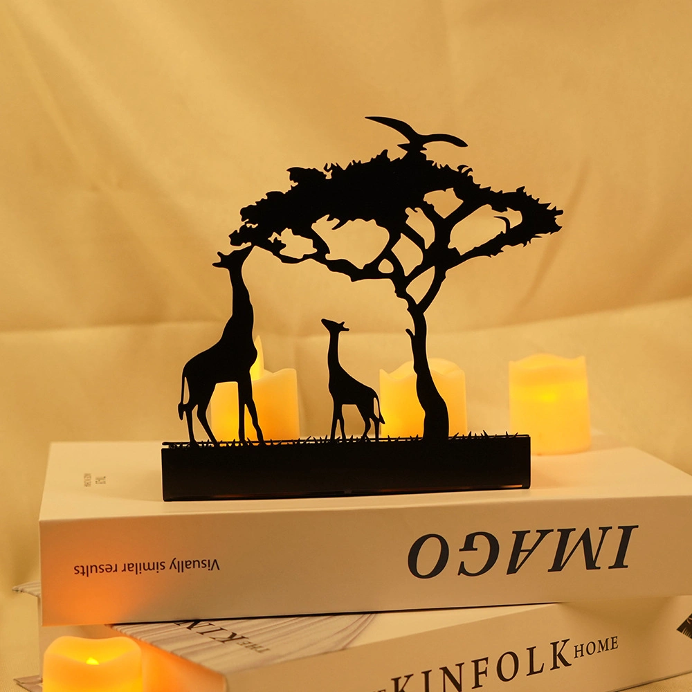 Nova silhueta Creative Metal suporte Candle decoração minimalista em madeira de marca Candlestick