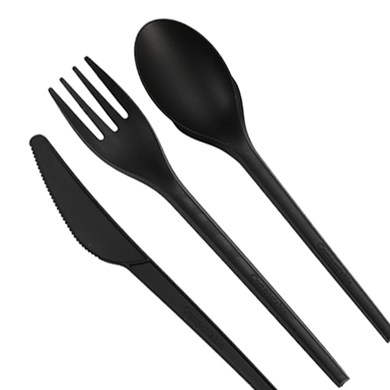 Amazon Hot Sales Biodegradable Disposable Kitchen Tablware Cpla Compostable Cutlery Set Bio Packed