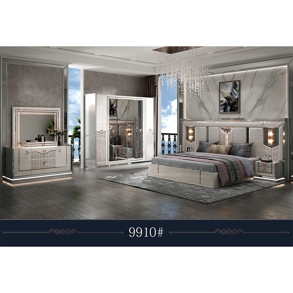 9910 Wholesale quarto mobiliário armário Mesa lateral cama de vestir mesa